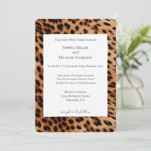 Invitación Boda de impresión de animales de leopardo marrón