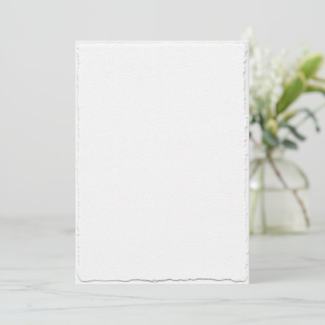 Invitación Boda de impresión de borde con desgarro de mano fa (Anverso de pie)