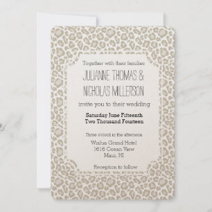 Invitación Boda de impresión de Cream Leopard