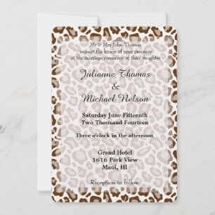 Invitación Boda de impresión de leopardo marrón