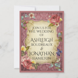 Invitación Boda de impresión de pergamino de época