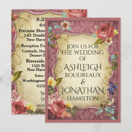 Invitación Boda de impresión de pergamino de época