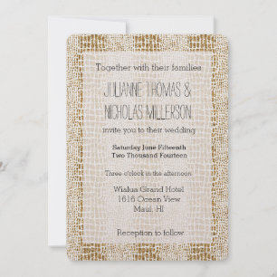 Invitación Boda de impresión de Purpurina dorado