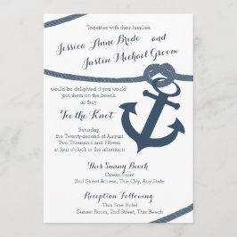 Invitación Boda de inclinación náutica y ancla