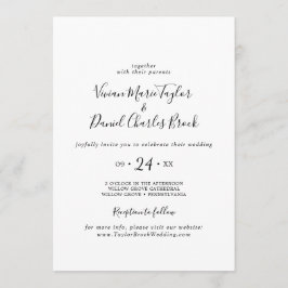 Invitación Boda de información de recepción minimalista