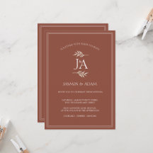 Boda de iniciales clásicas de terracota elegante 