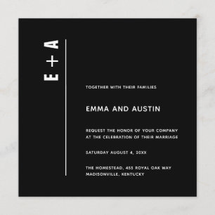Invitación Boda de Iniciales Minimalistas audaces y modernos 