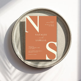 Invitación Boda de Iniciales Negrita Minimalistas y Elegantes