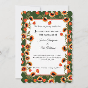 Invitación Boda de inspiración folclórica rudiana escandinava