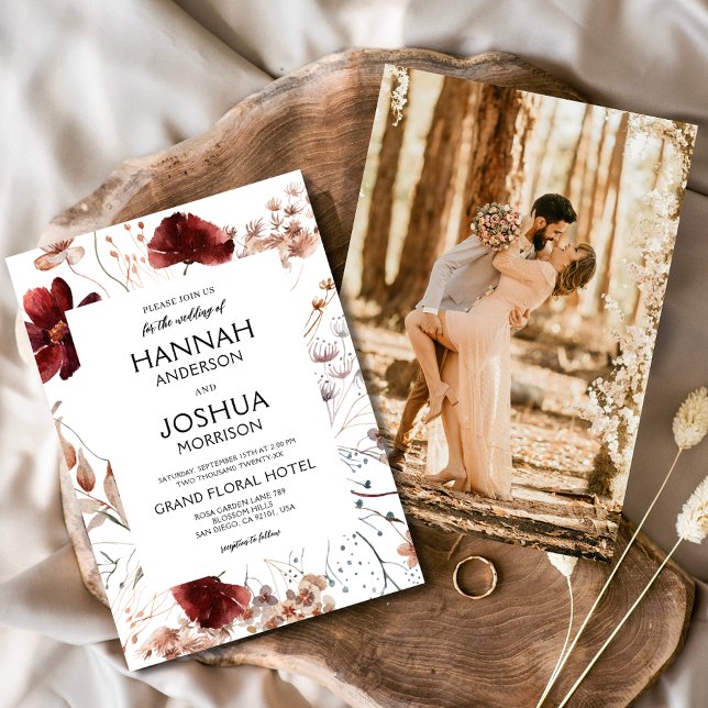 Invitación Boda de Instagram de Boho Wildflower Fall (Subido por el creador)