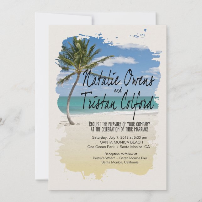 Invitación Boda de instantáneas de Beach Splash (Anverso)