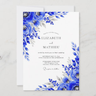 Invitación Boda de invierno ártico azul real