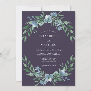 Invitación Boda de Invierno Atractiva Ciruela