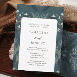 Invitación Boda de invierno azul de la Marina Azul