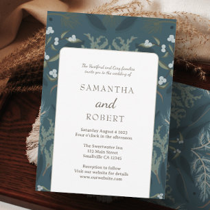 Invitación Boda de invierno azul de la Marina Azul