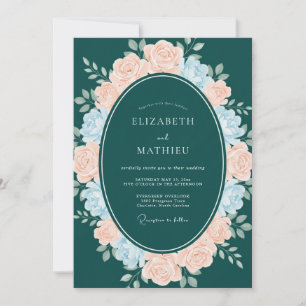 Invitación Boda de invierno azul teñido pulido