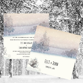 Invitación Boda de invierno azul y blanco