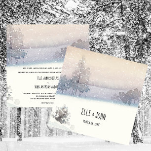 Invitación Boda de invierno azul y blanco