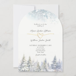 Invitación Boda de invierno bajo el árbol de pino