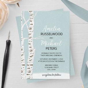 Invitación Boda de Invierno Birch Tree