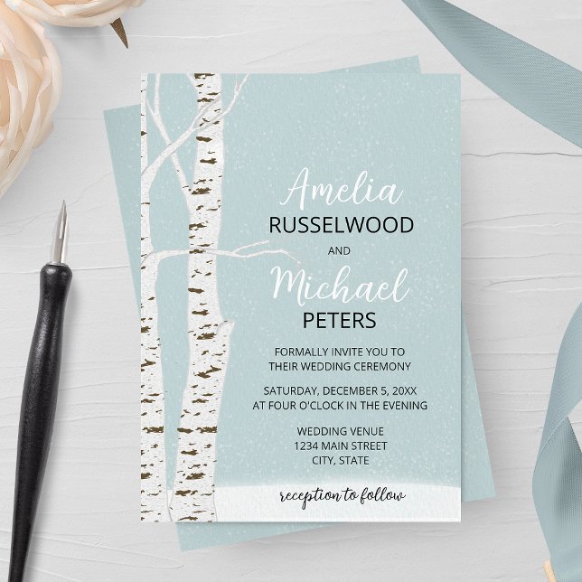 Invitación Boda de Invierno Birch Tree (Subido por el creador)