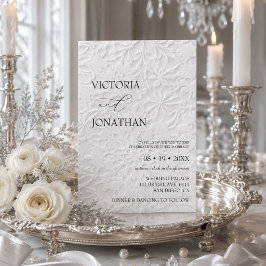 Invitación Boda de invierno blanca elegante