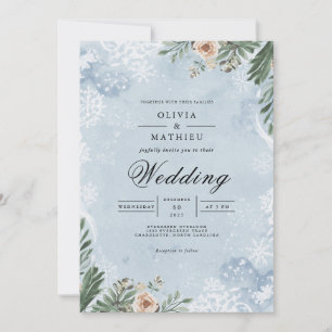 Invitación Boda de invierno botánica escarpada