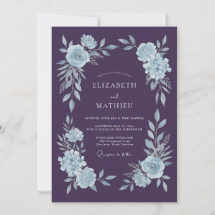 Invitación Boda de invierno cautivadora de Deep Purple