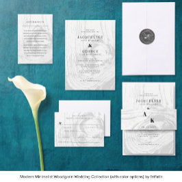 Invitación Boda de invierno clásica moderna rústica con vetas