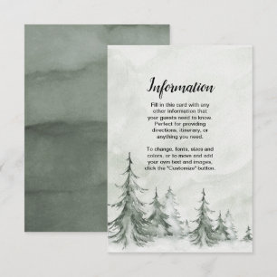 Invitación Boda de invierno con abetos al acuarela