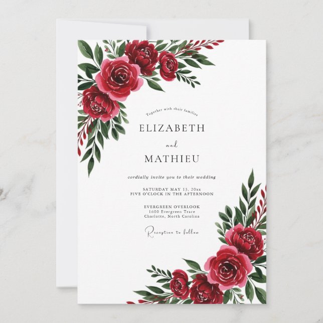 Invitación Boda de invierno con brillo azul marino (Anverso)