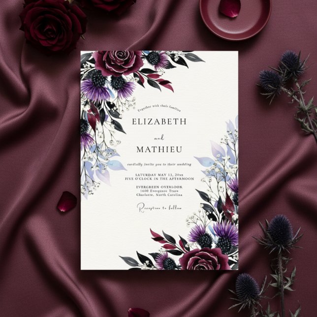 Invitación Boda de Invierno con Cardo y Ciruela Moody (Subido por el creador)