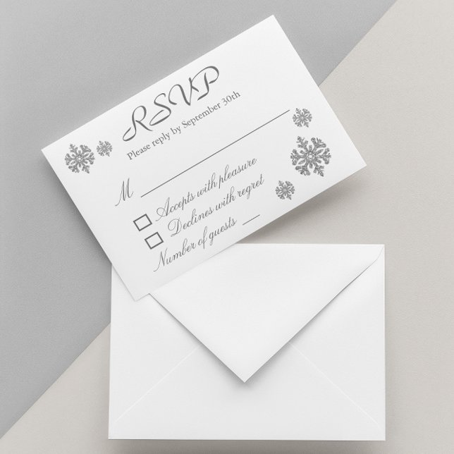 Invitación Boda de invierno con copo de nieve RSVP (Subido por el creador)