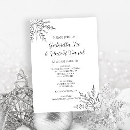 Invitación Boda de invierno con copos de nieve