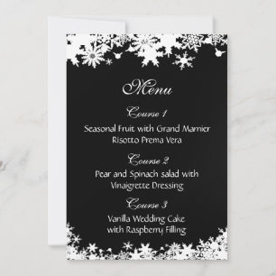 Invitación Boda de invierno con copos de nieve negros