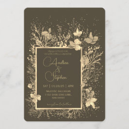 Invitación Boda de invierno con follaje invernal elegante