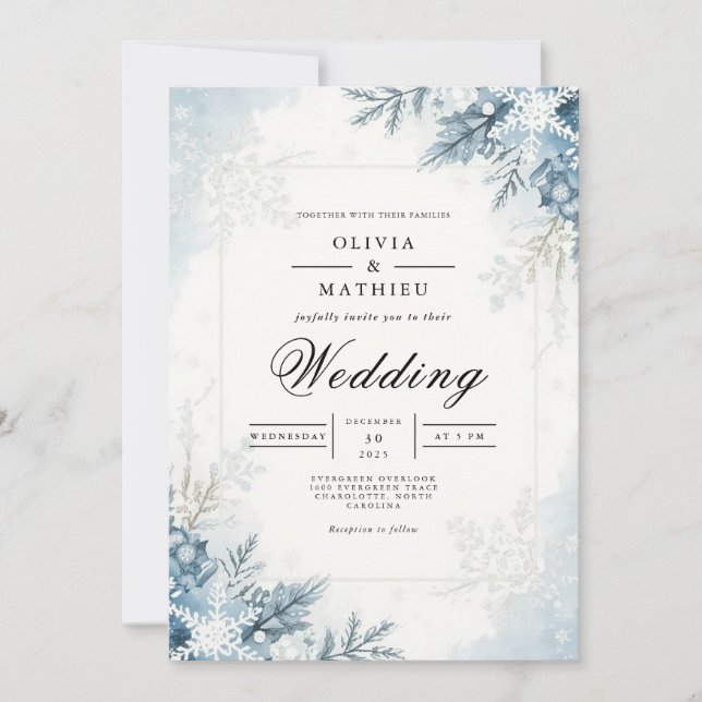 Invitación Boda de Invierno con Sangre Escarcha (Anverso)