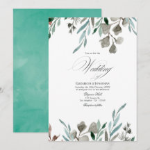 Boda de invierno con vegetación rústica en acuarel