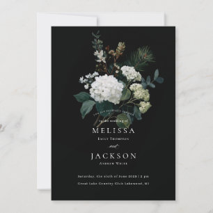 Invitación Boda de invierno de Holiday Painterly Hydrangea