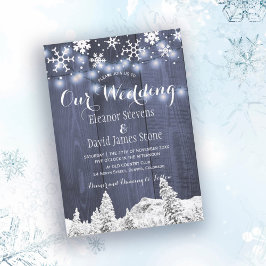 Invitación Boda de invierno de invierno de granero de nevadas