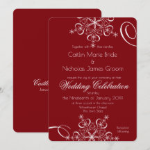 Boda de Invierno de la Elegancia Roja de Snowflake