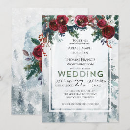 Invitación Boda de invierno de la montaña Pine