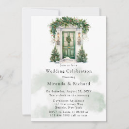 Invitación Boda de Invierno de la Puerta de la Iglesia navida