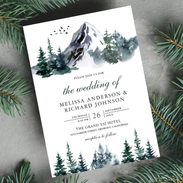 Invitación Boda de invierno de la selva acuática rusa (Subido por el creador)