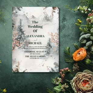 Invitación Boda de invierno de la selva acuática rusa