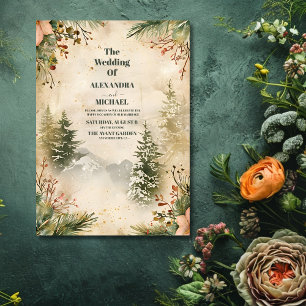 Invitación Boda de invierno de la selva acuática rusa
