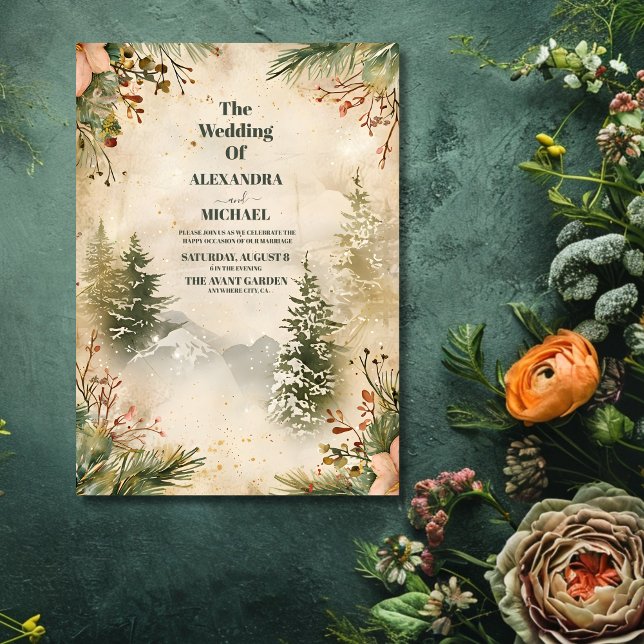 Invitación Boda de invierno de la selva acuática rusa (Subido por el creador)