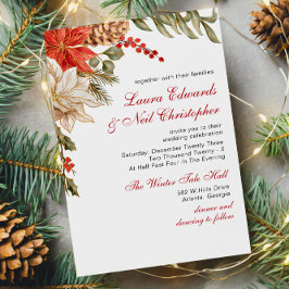 Invitación Boda de Invierno de las Flores Evergreen