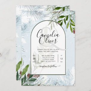 Invitación Boda de Invierno de LeahG Aqua Blue Green INVITE