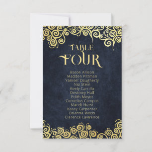 Invitación Boda De Invierno De Lujo Azul Y Oro Floreciente